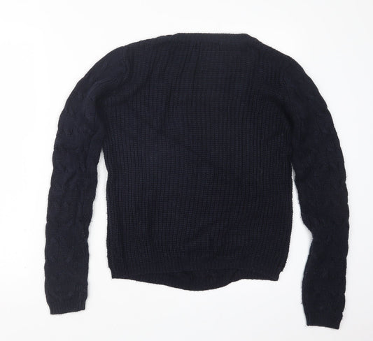 Select Womens Blue  Knit Pullover Jumper Size 8