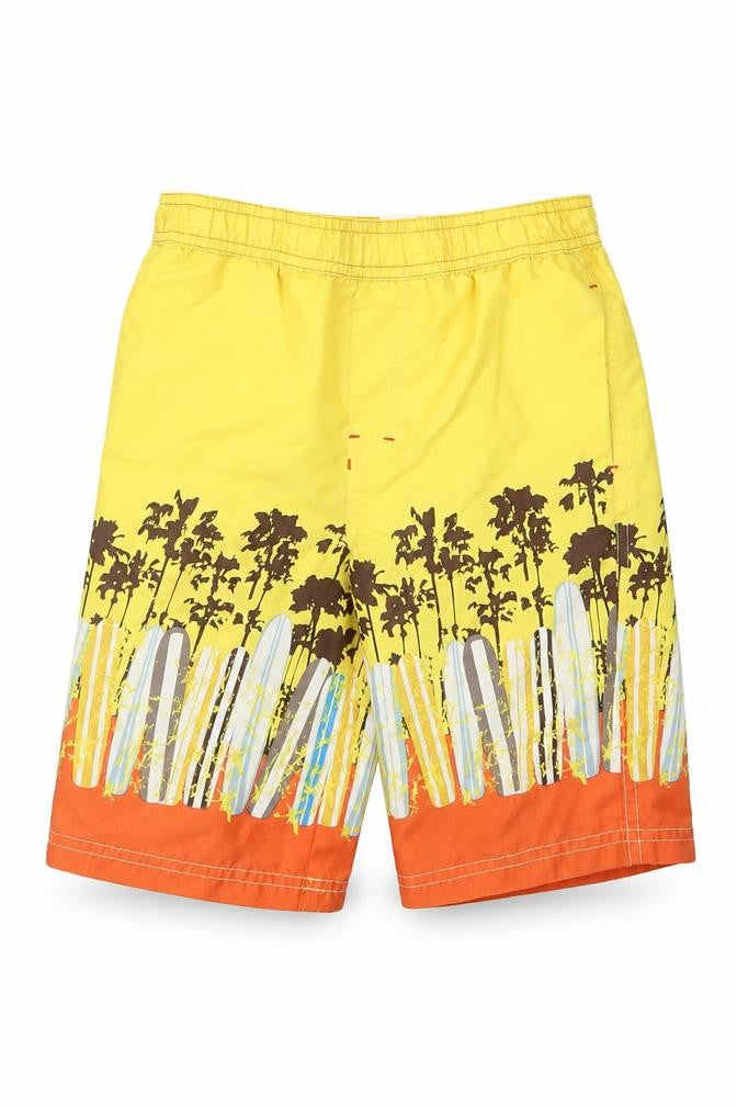 S.G Junior Boys Yellow Geometric  Bermuda Shorts Size 4-5 Years - Swim Shorts