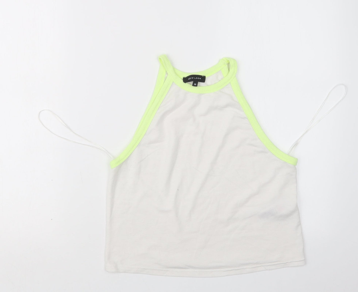 New Look Womens White   Cropped T-Shirt Size 10