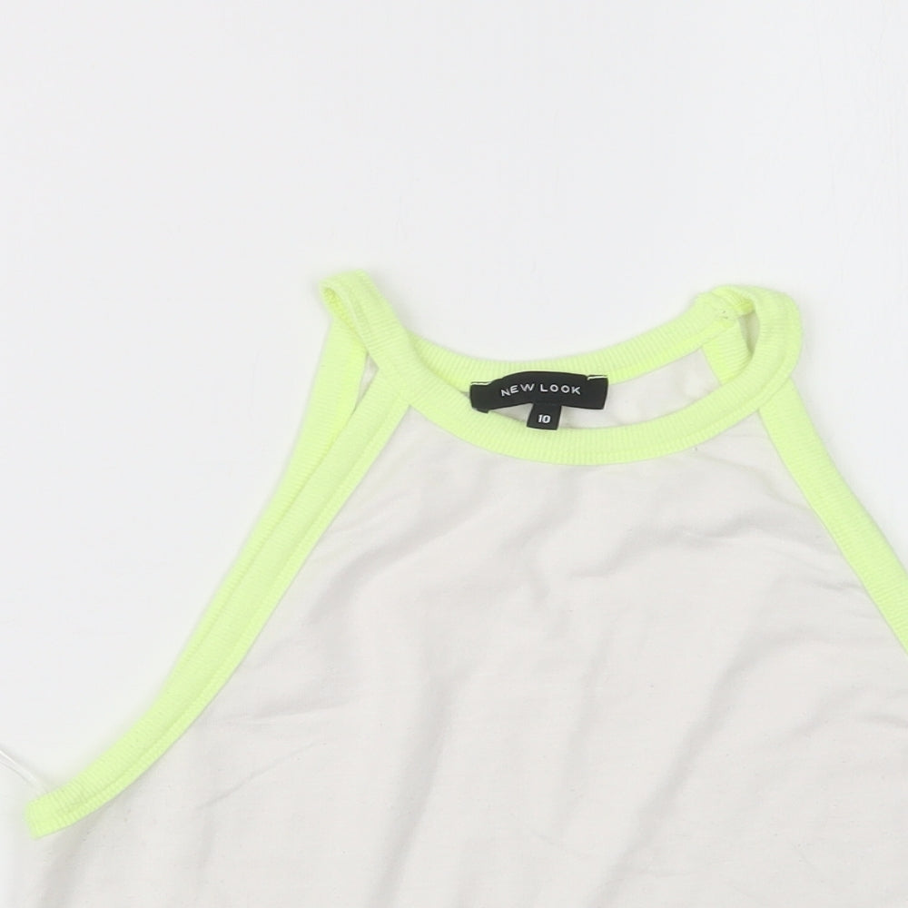 New Look Womens White   Cropped T-Shirt Size 10