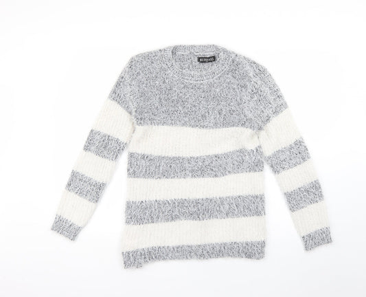 buisdaei Womens Multicoloured Striped  Pullover Jumper Size M