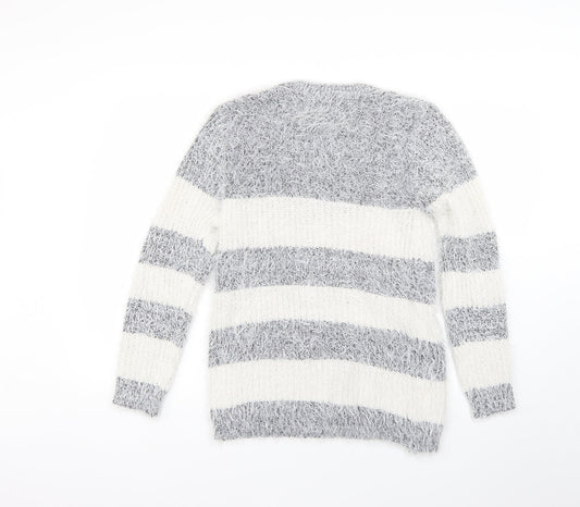 buisdaei Womens Multicoloured Striped  Pullover Jumper Size M