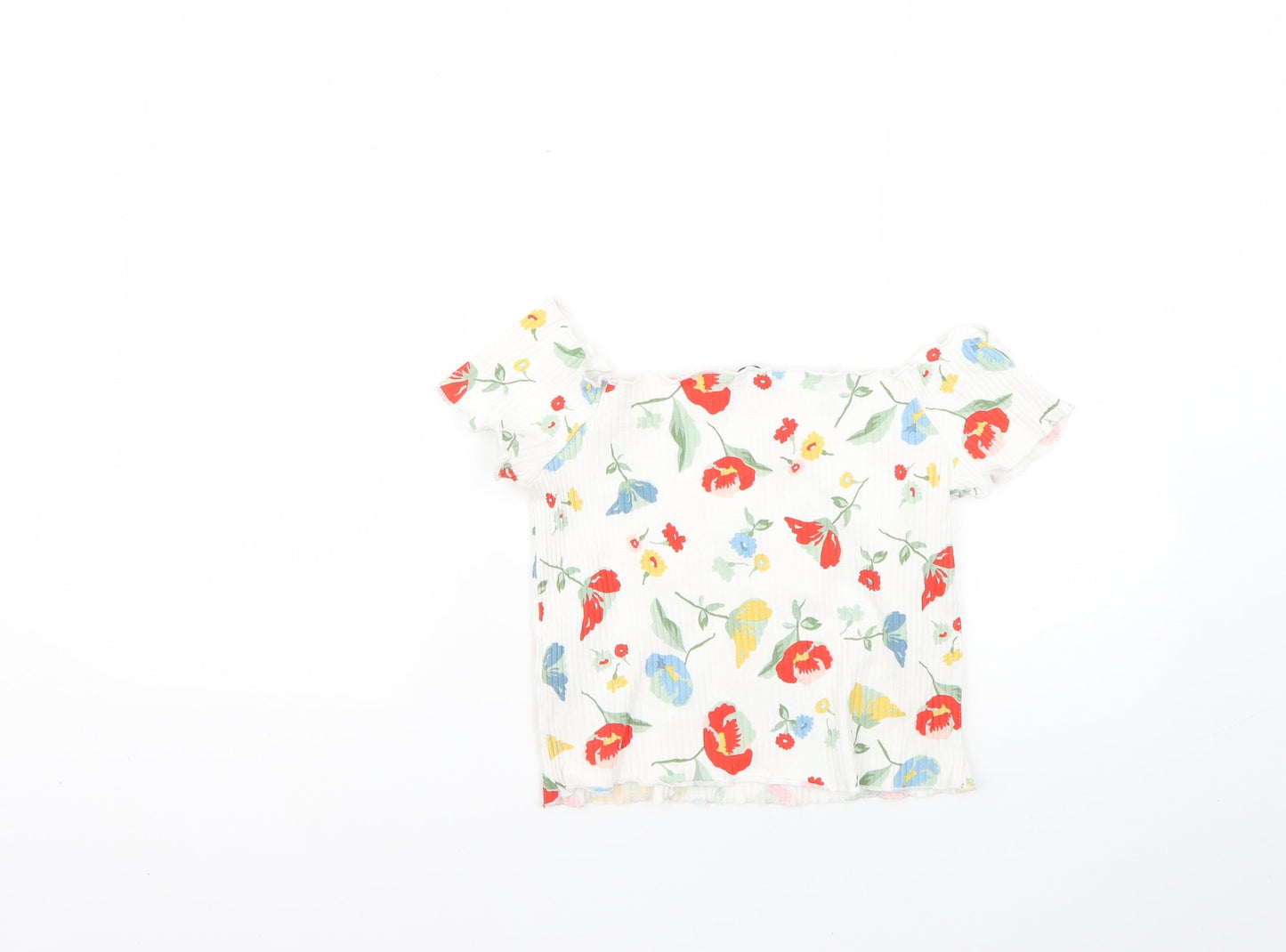 Zara Womens Multicoloured Floral  Basic Blouse Size M