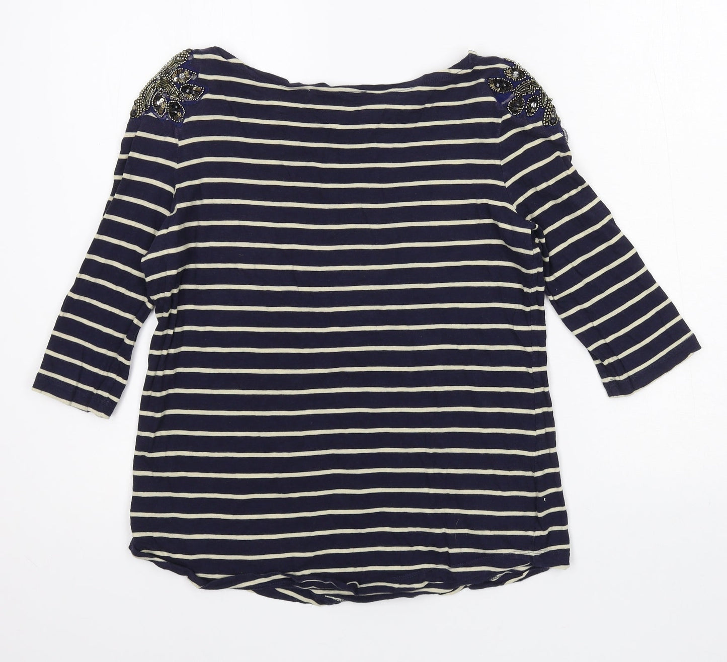 River Island Womens Black Striped Jersey Basic T-Shirt Size 10
