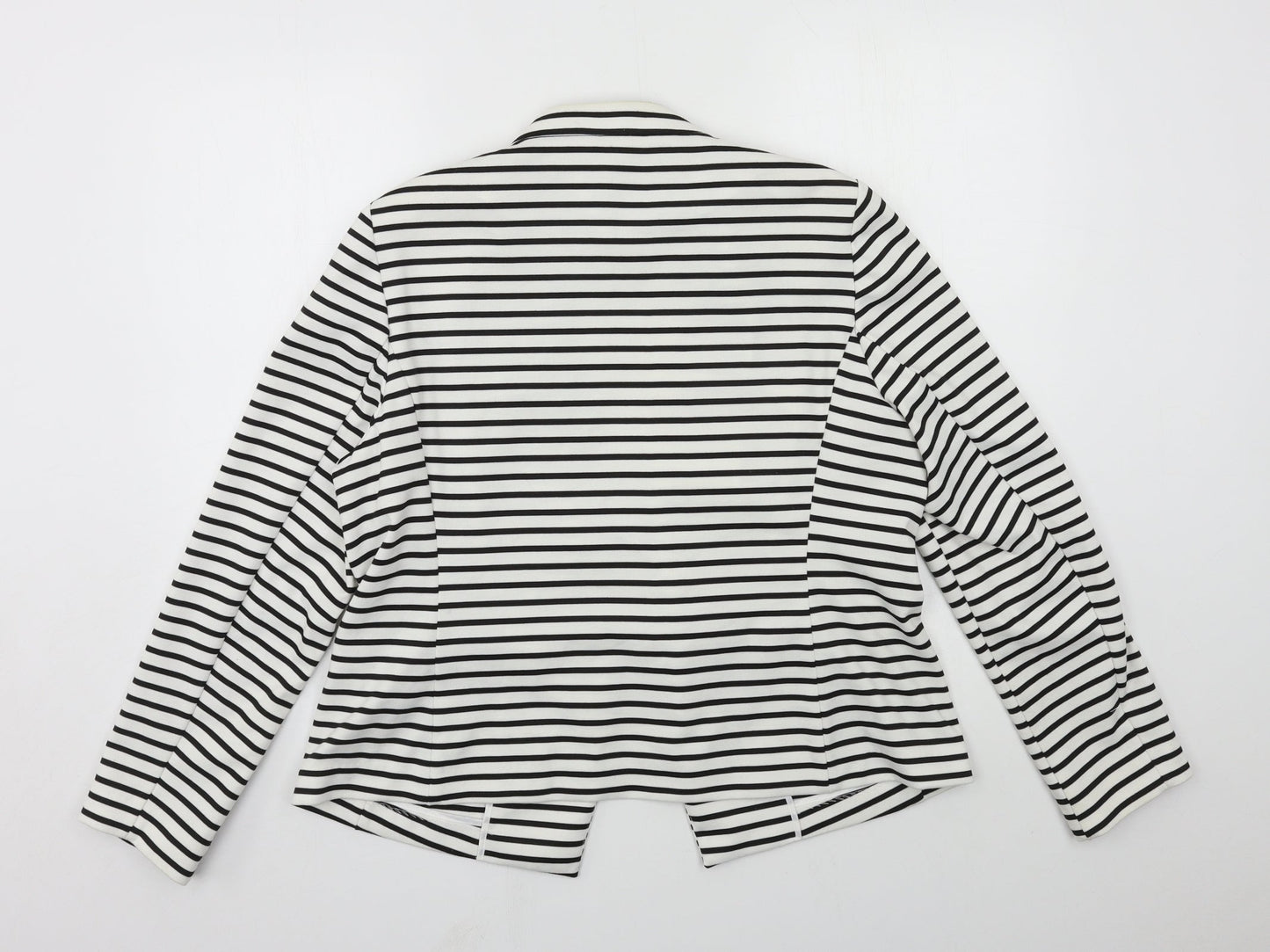 Marks and Spencer Womens White Striped  Jacket  Size 18
