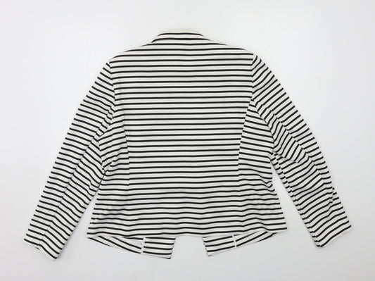Marks and Spencer Womens White Striped  Jacket  Size 18