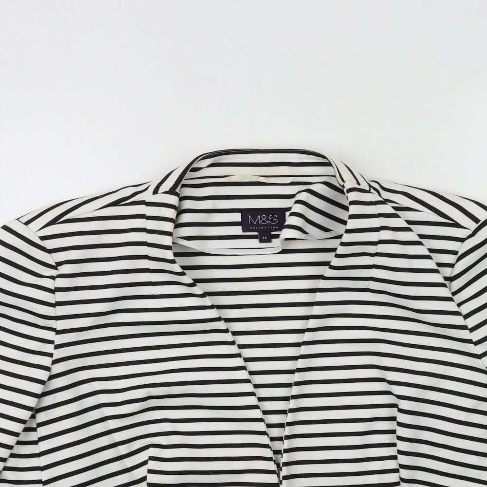 Marks and Spencer Womens White Striped  Jacket  Size 18