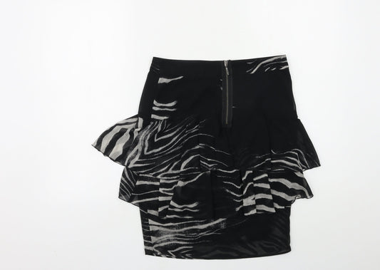 Zara Womens Black Animal Print  Straight & Pencil Skirt Size XS
