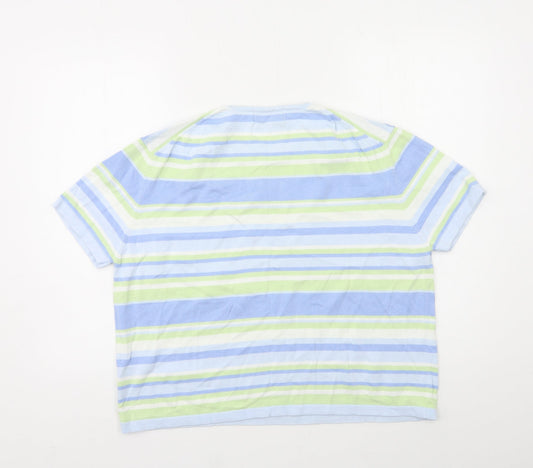 Jumper Womens Blue Striped Knit Pullover Jumper Size XL
