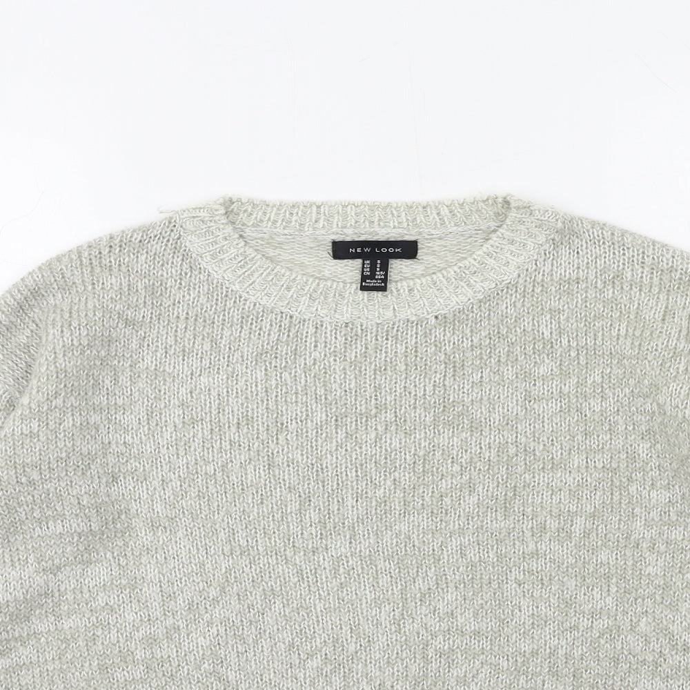 New Look Womens Grey  Knit Pullover Jumper Size S