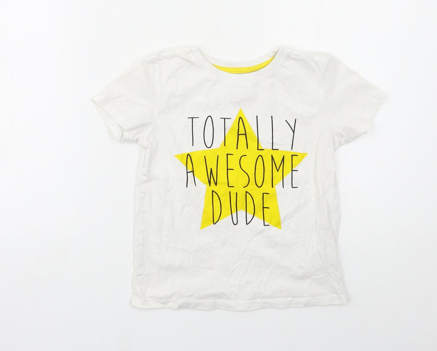 Primark Girls White   Basic T-Shirt Size 5-6 Years