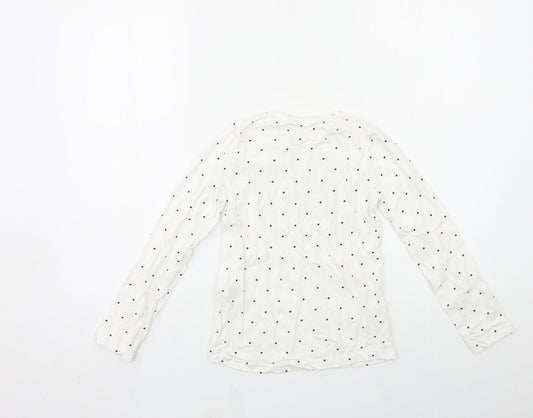 Primark Girls White Polka Dot  Basic T-Shirt Size 8-9 Years