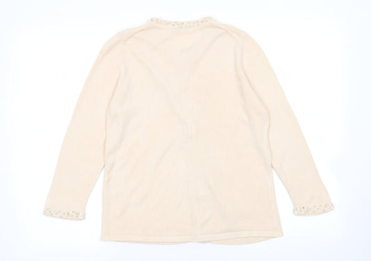 M&S Womens Beige   Cardigan Jumper Size 12