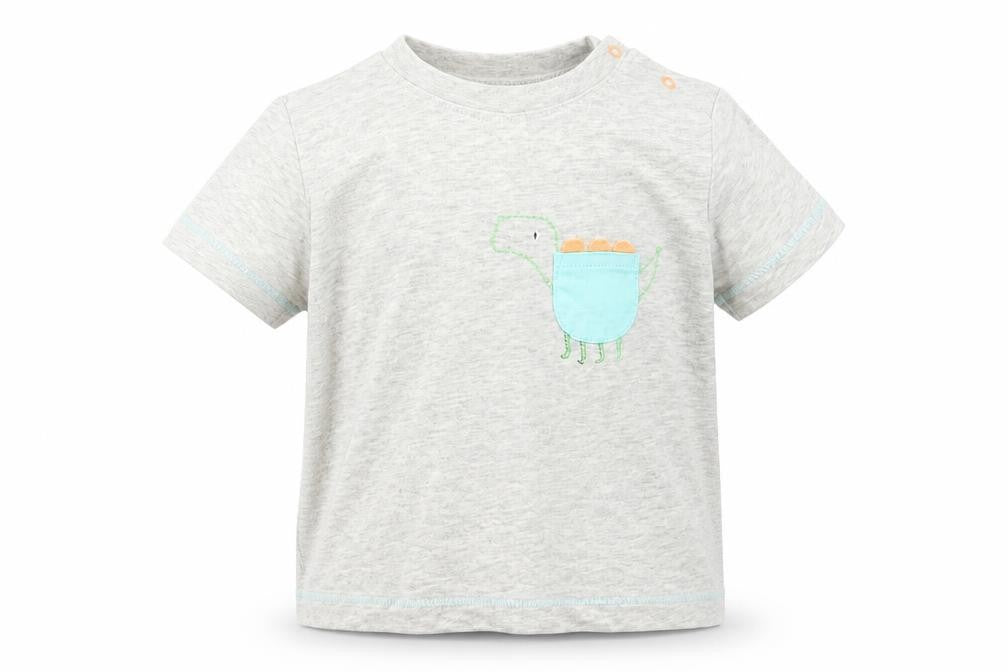 NEXT Baby Grey   Basic T-Shirt Size 9-12 Months  - dinsaur