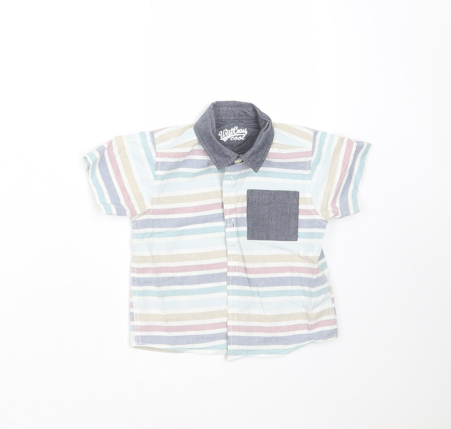 West Coast Boys Multicoloured Striped  Basic Button-Up Size 9-12 Months