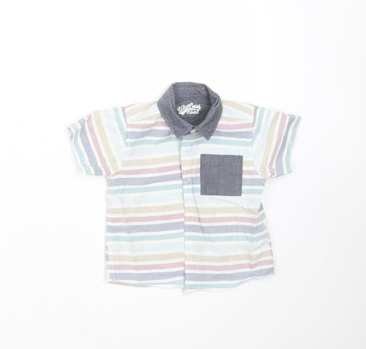 West Coast Boys Multicoloured Striped  Basic Button-Up Size 9-12 Months
