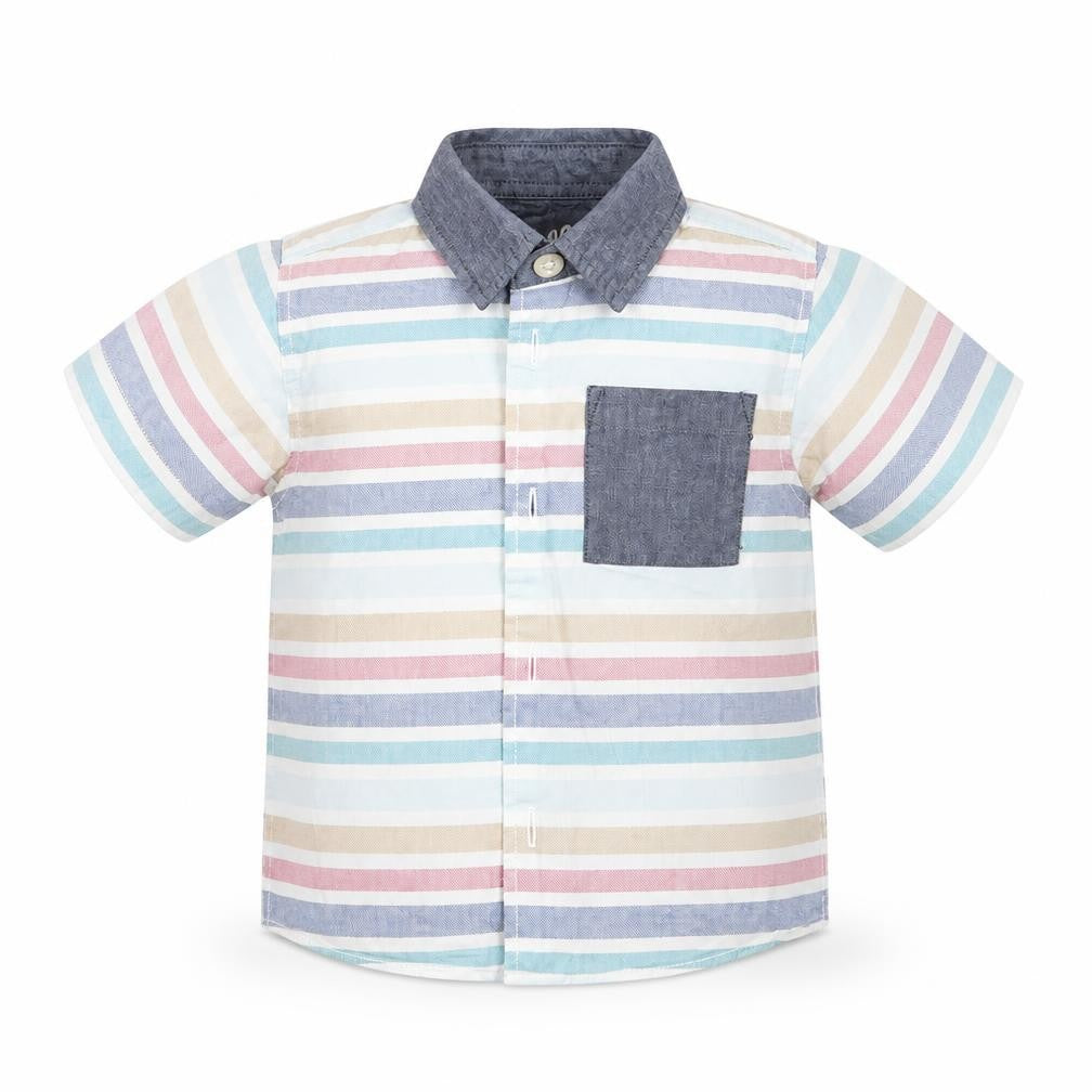 West Coast Boys Multicoloured Striped  Basic Button-Up Size 9-12 Months
