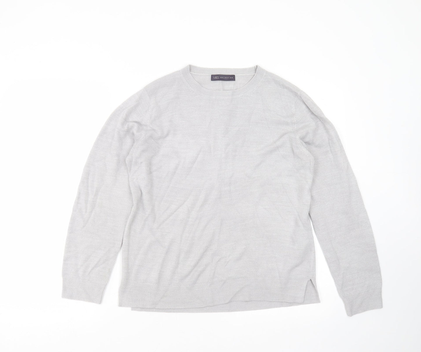 Marks and Spencer Womens Grey  Knit Pullover Jumper Size 14