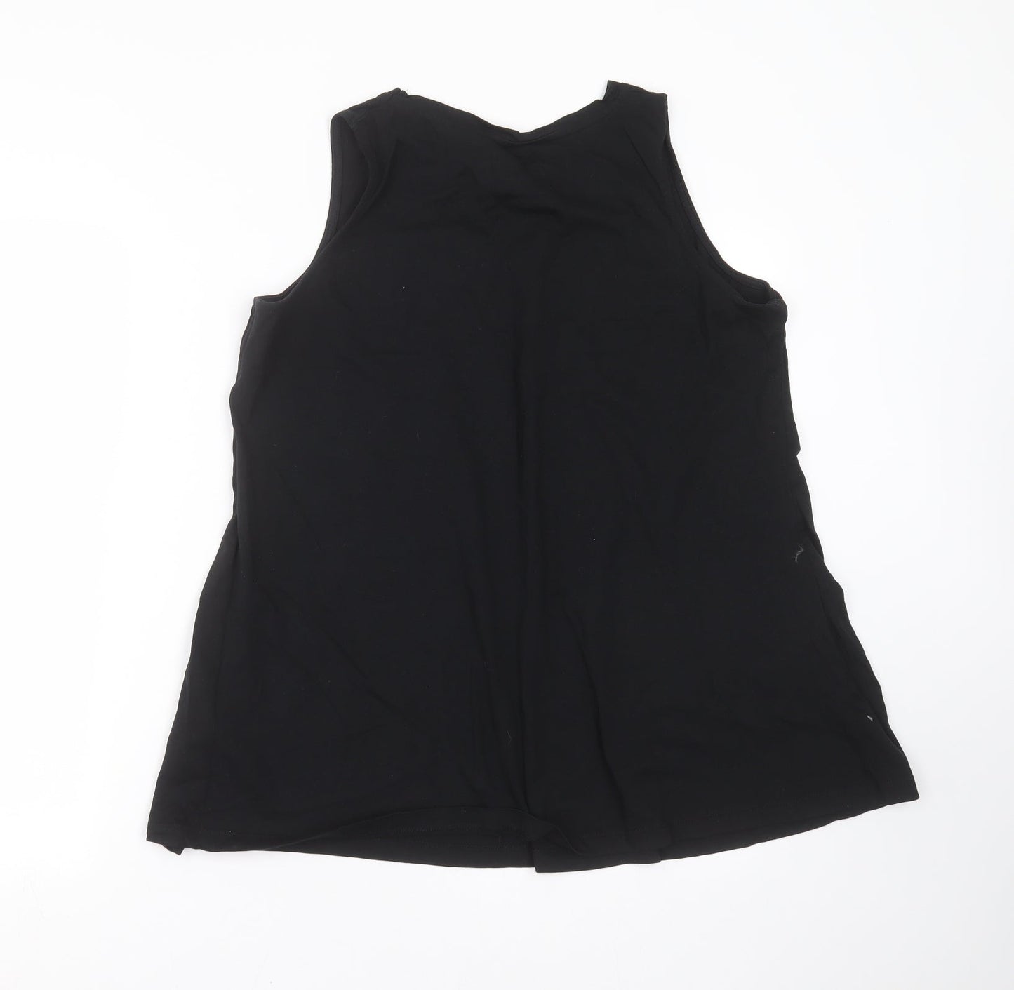 Label Be Womens Black   Basic Tank Size 18  - chop to crop
