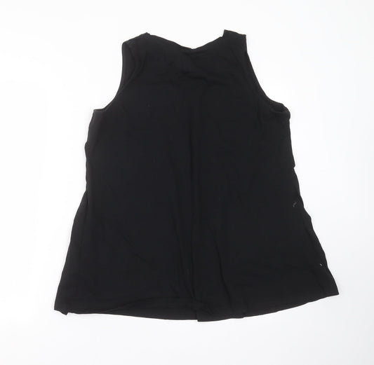 Label Be Womens Black   Basic Tank Size 18  - chop to crop