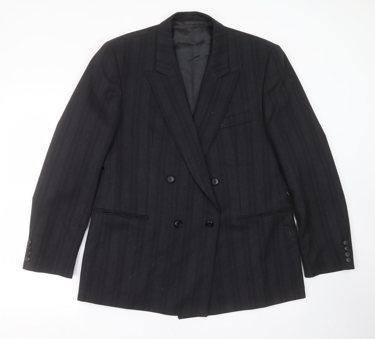 Preworn Mens Grey Striped  Jacket Suit Jacket Size 42