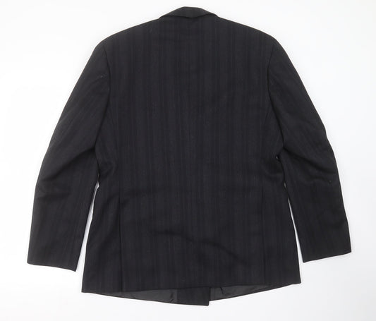 Preworn Mens Grey Striped  Jacket Suit Jacket Size 42