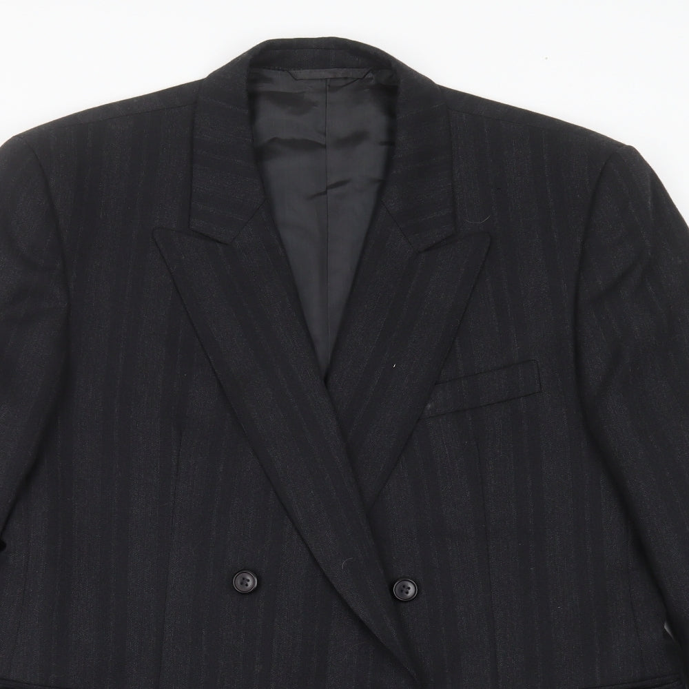 Preworn Mens Grey Striped  Jacket Suit Jacket Size 42