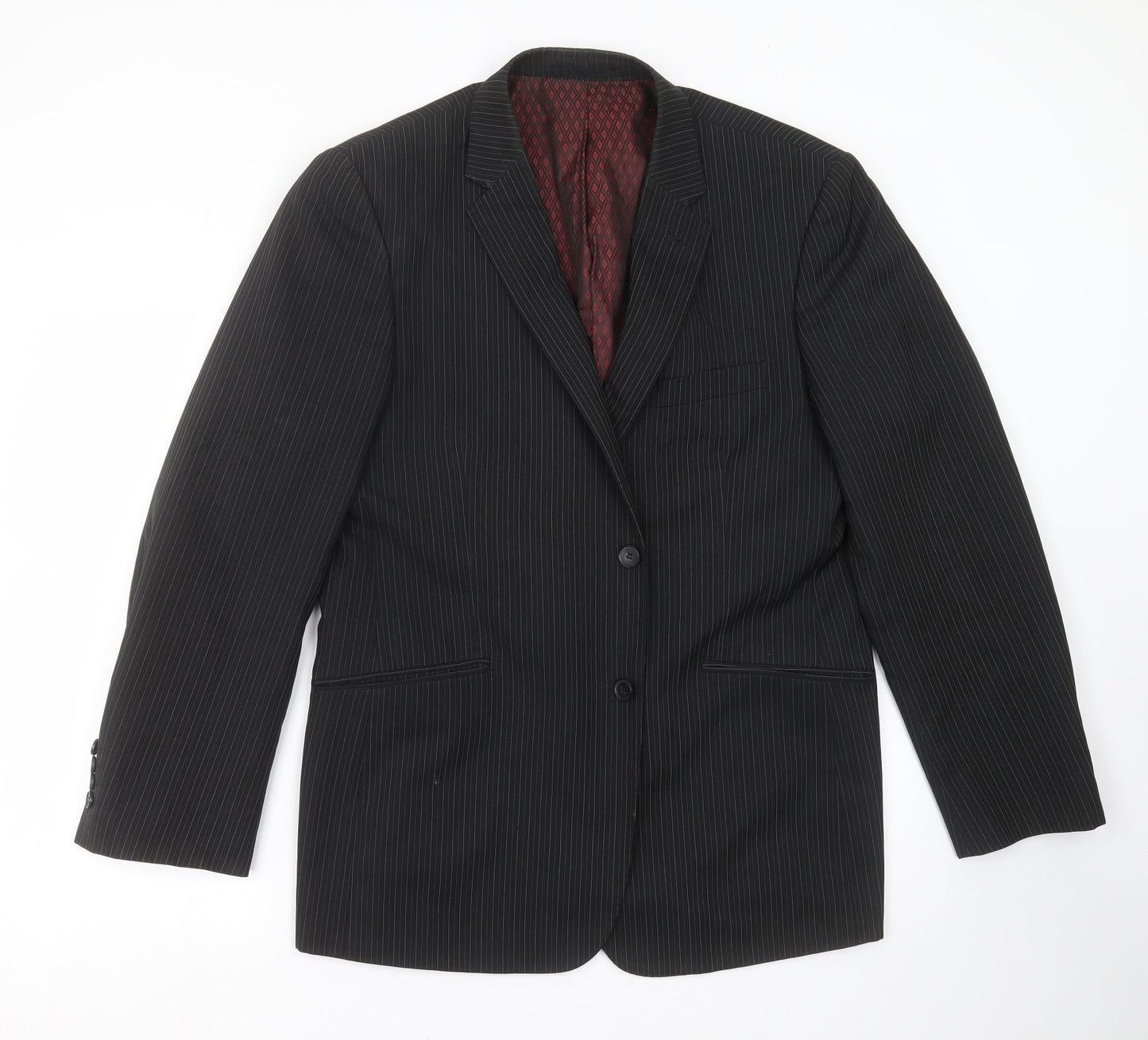 Taylor & Wright Mens Black Striped  Jacket Suit Jacket Size 42