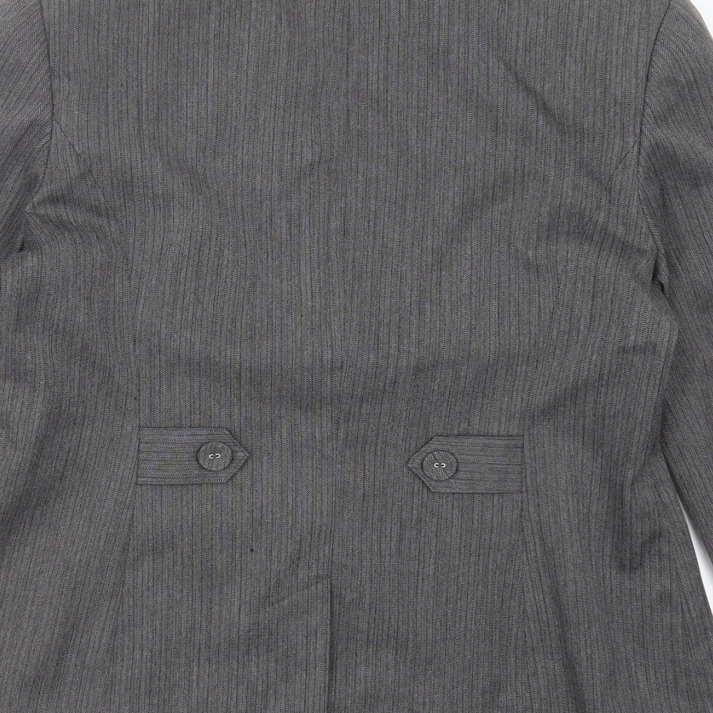 MARK ONE Womens Grey Herringbone  Jacket Suit Jacket Size 16