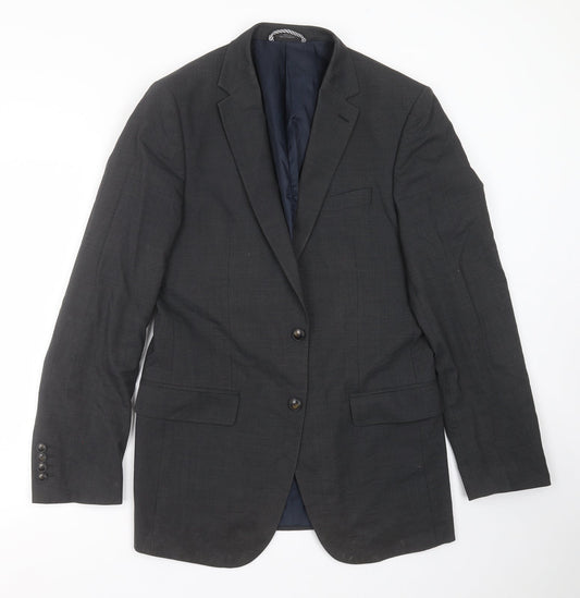 Marks and Spencer Mens Grey Geometric  Jacket Suit Jacket Size 38