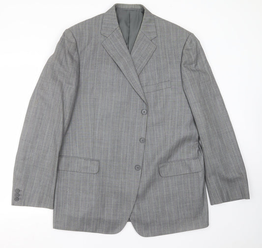 Coleman & Son Mens Grey Herringbone  Jacket Suit Jacket Size 48