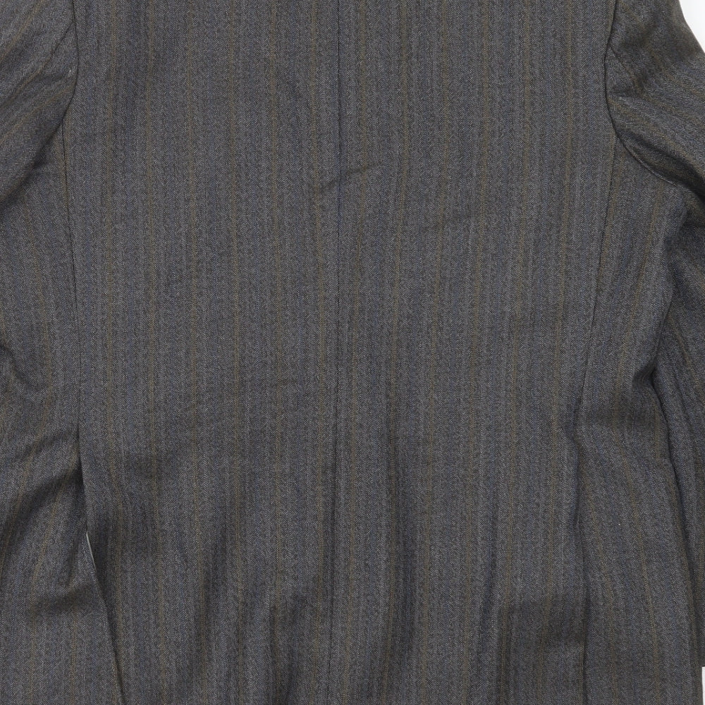 Preworn Mens Grey Striped  Jacket Suit Jacket Size 42