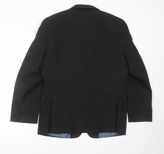 George Mens Black Striped  Jacket Suit Jacket Size 40