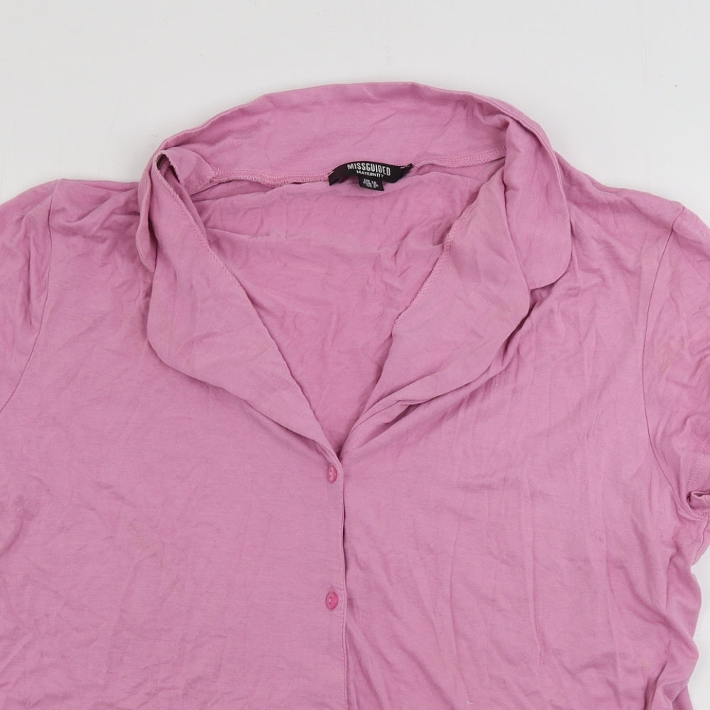 Missguided Womens Pink   Basic Button-Up Size 10