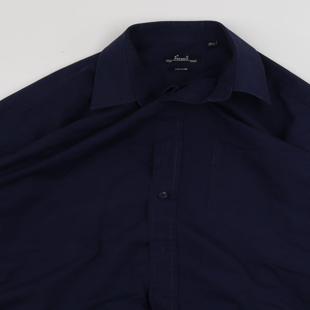Premier Mens Blue    Button-Up Size 15.5