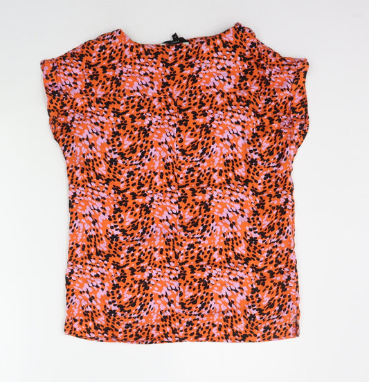 NEXT Womens Orange Geometric  Basic T-Shirt Size 6