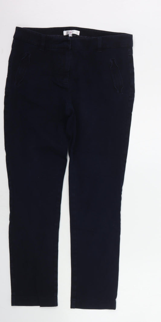 JASPER CORAN Womens Blue Houndstooth  Straight Jeans Size 10 L24 in