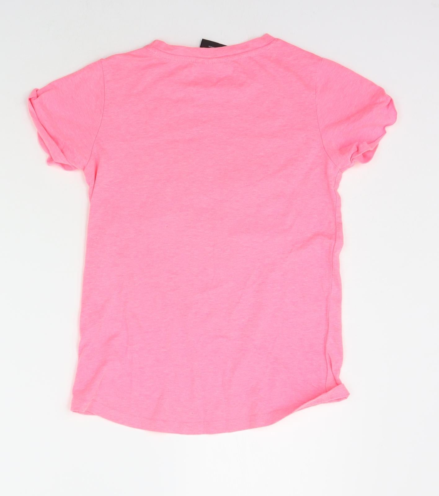 Young Dimension Girls Pink   Basic T-Shirt Size 9-10 Years  - Sequin Unicorn