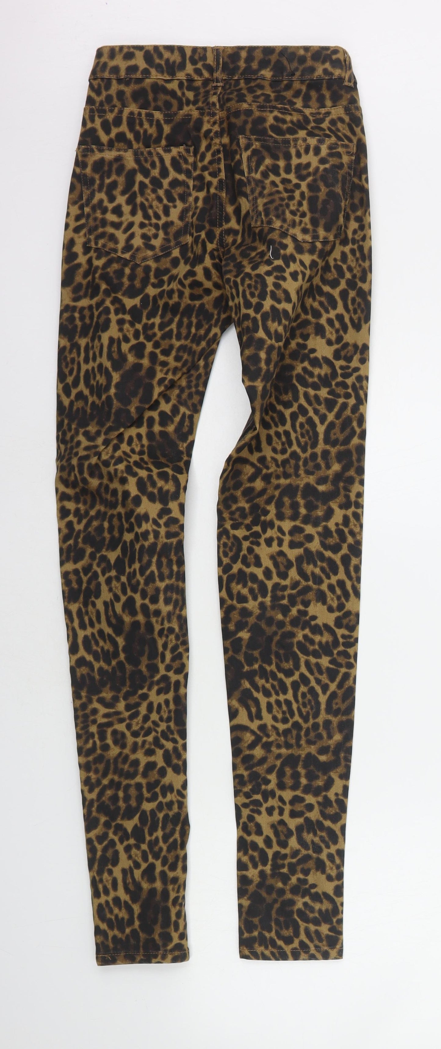 H&M Womens Orange Animal Print  Trousers  Size 6 L30 in