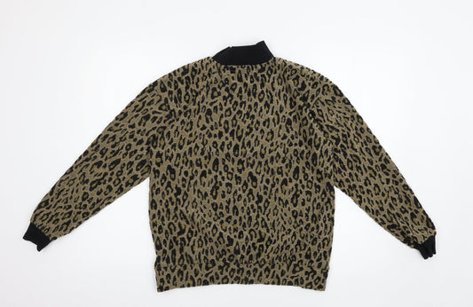 Select Womens Brown Animal Print  Pullover Jumper Size S
