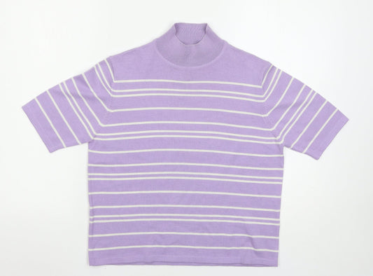 Marks and Spencer Womens Purple Striped  Pullover Jumper Size 14