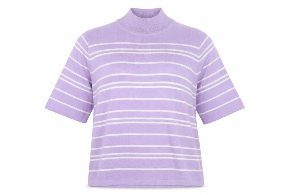 Marks and Spencer Womens Purple Striped  Pullover Jumper Size 14