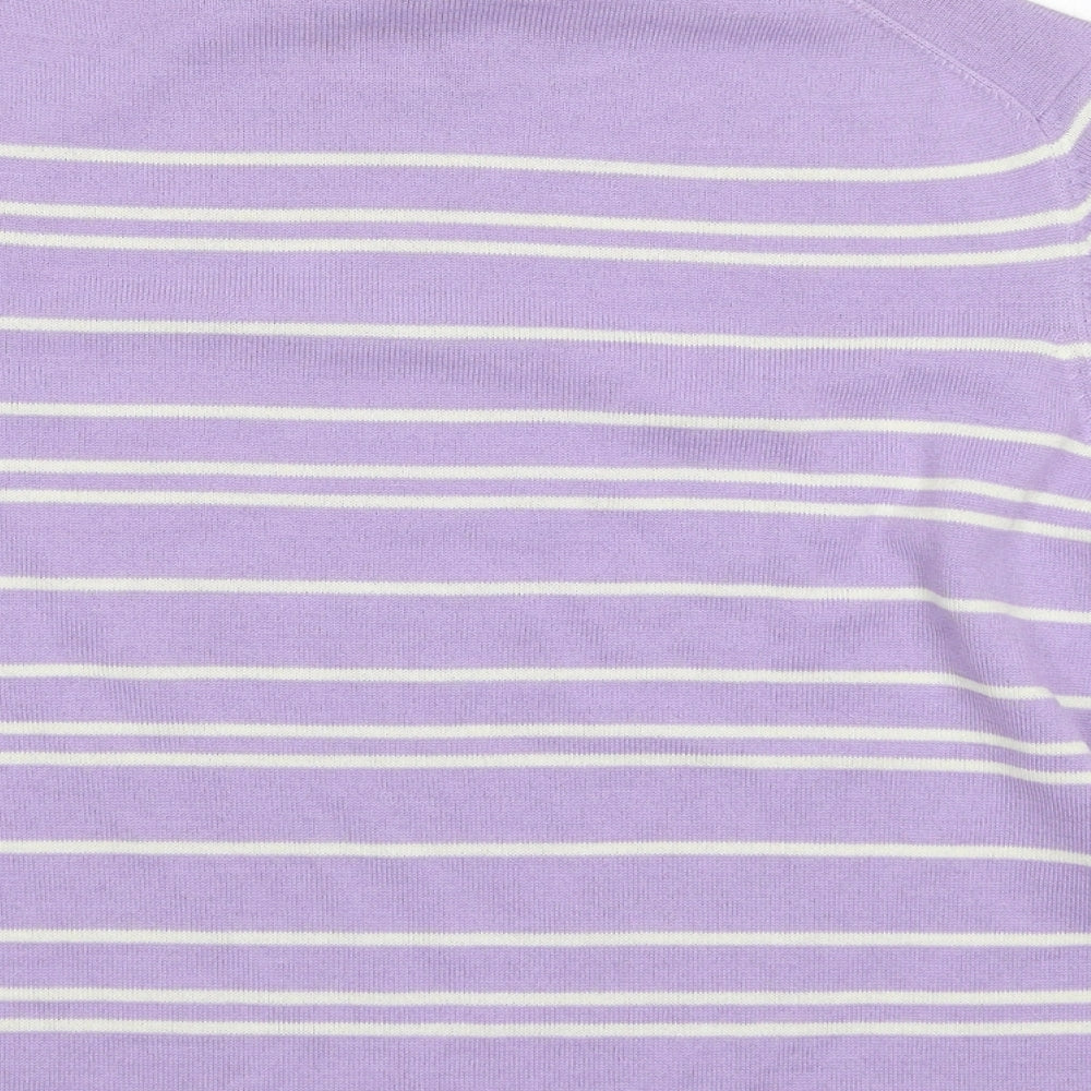 Marks and Spencer Womens Purple Striped  Pullover Jumper Size 14