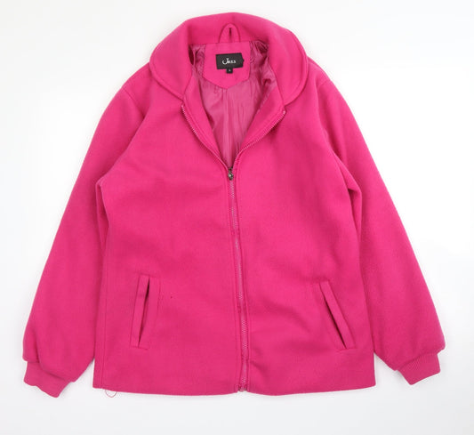 Jess Womens Pink  Fleece Full Zip Jumper Size S