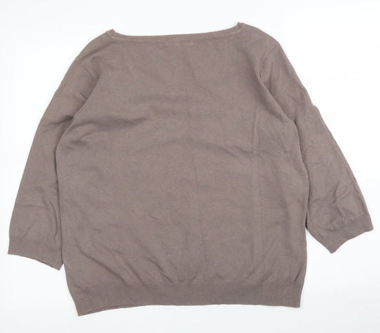 M&Co Womens Brown   Pullover Jumper Size XL