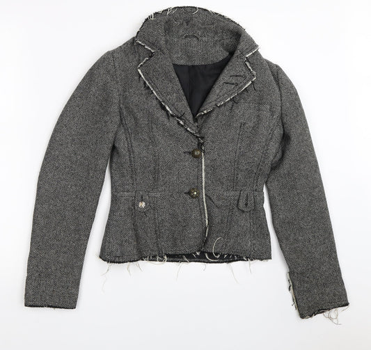 New Look Womens Grey   Overcoat Coat Size 10