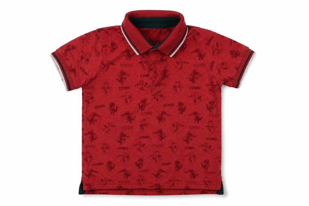 George Boys Red   Basic Polo Size 2 Years  - welsh