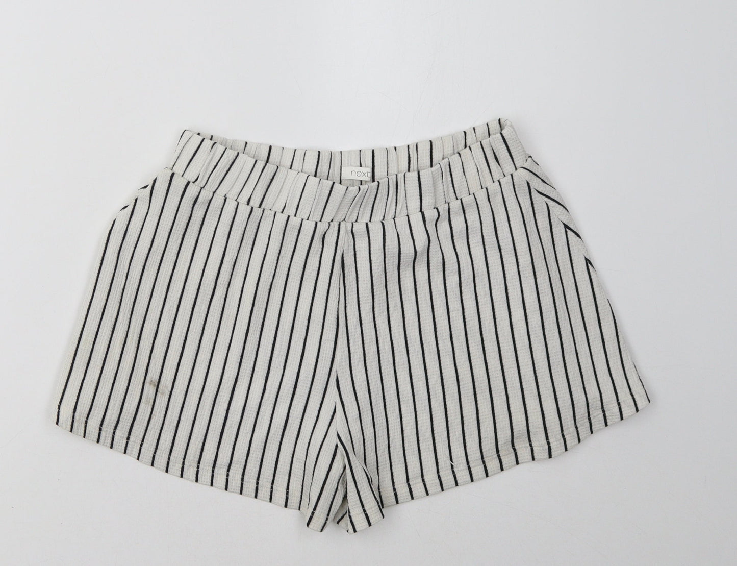 NEXT Girls White Striped  Paperbag Shorts Size 7 Years