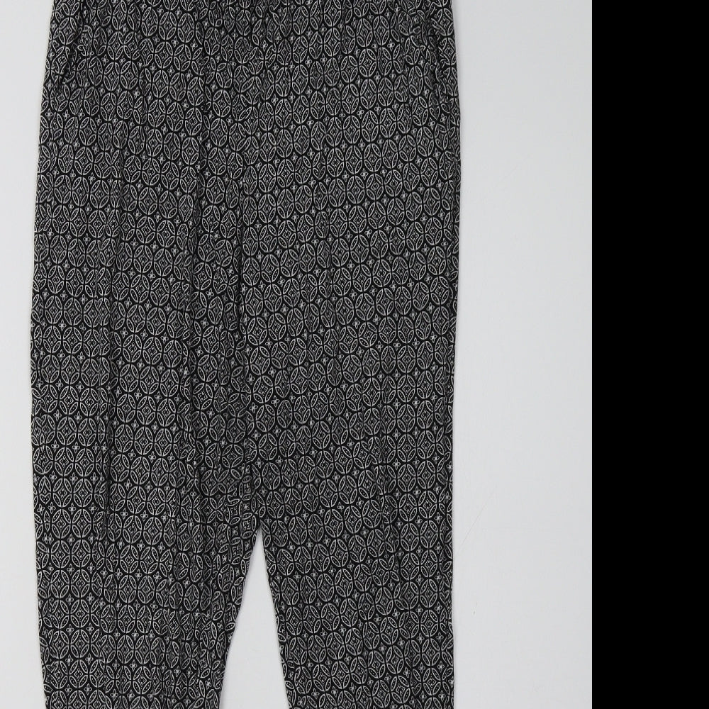 H&M Womens Black Geometric  Trousers  Size XS L30 in