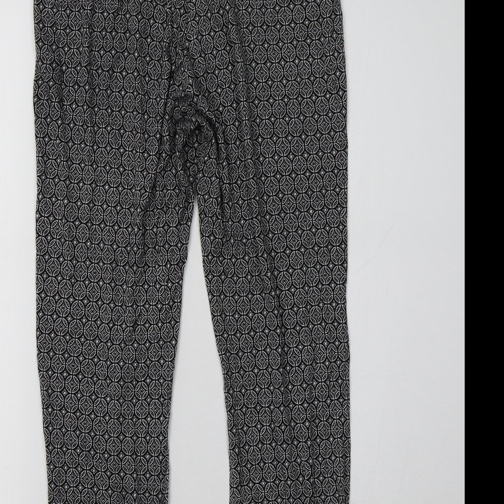 H&M Womens Black Geometric  Trousers  Size XS L30 in